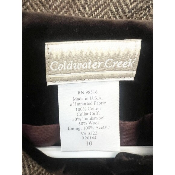Coldwater Creek Military Velvet Coat Size 10 Brown Whimsigoth Equestrian Vintage - Picture 5 of 7
